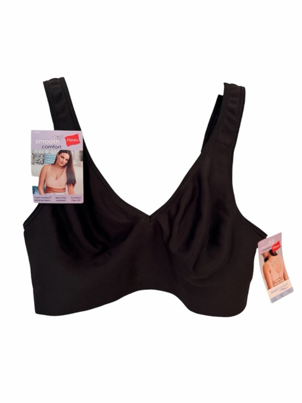 HANES M Smooth Comfort Seamless Bra Black NWT